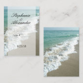 風光明媚なビーチ目的地ウェディングテーブル座席表 プレイスカード (正面/裏面)