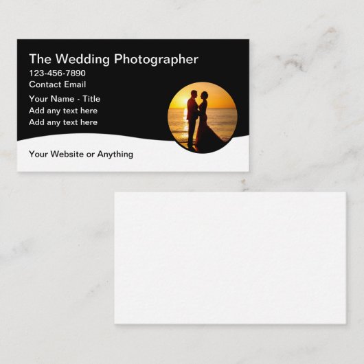 風光明媚なビーチ結婚式写真家名刺 名刺 (正面/裏面)