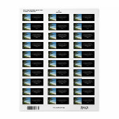 風光明媚なビーチ、サイドパームブランチ ラベル (フルシート)