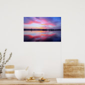 風光明媚なピンクの風景 ポスター (キッチン)