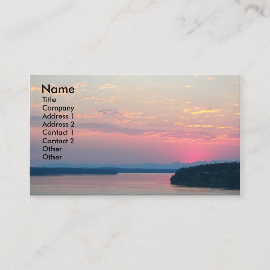 風光明媚なピンクシースケープサンセット 名刺 (正面)