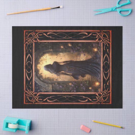 風光明媚なファンタジーゴシック花模様の切り離し 薄葉紙 (クラフト)