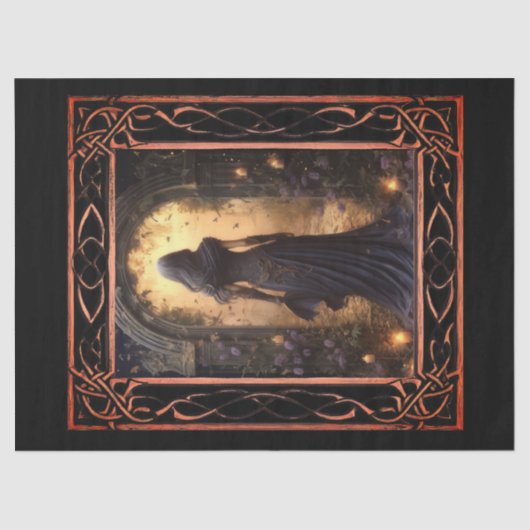 風光明媚なファンタジーゴシック花模様の切り離し 薄葉紙 (正面)