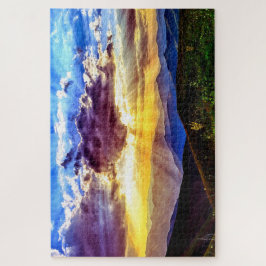 風光明媚なフォトマウンテンズサンビームズメドウパズル ジグソーパズル