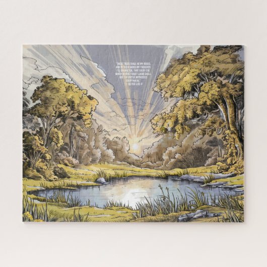 風光明媚なフォレストヘブンエレガント – 詩パズル ジグソーパズル (横)