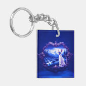 風光明媚なフレームのシャム猫 キーホルダー (正面左)