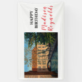 風光明媚なブリュージュカナルビュー誕生日バナー 横断幕 (縦)