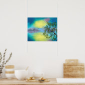 風光明媚なマウンテンレイクランドスケープ ポスター (キッチン)