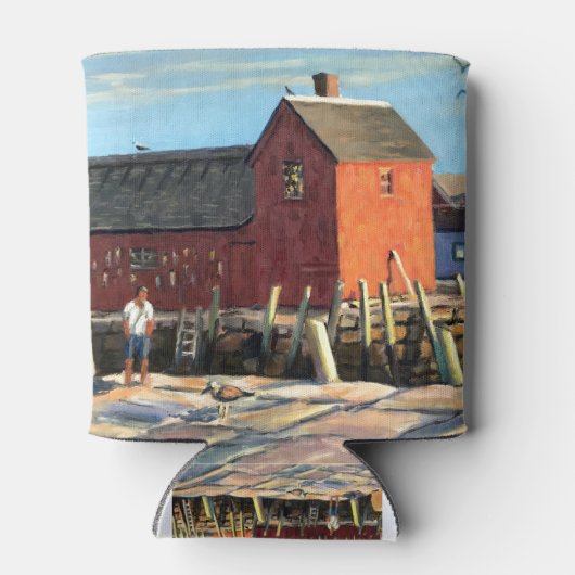 風光明媚なモチーフ#1ロックポート魚釣りシャッククーラーボックス 缶クーラー (裏面)