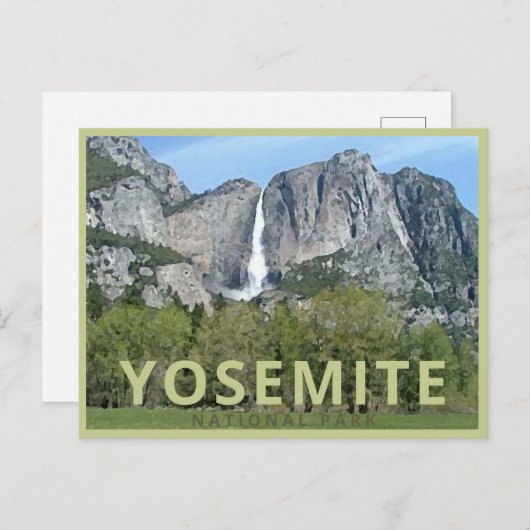 風光明媚なヨセミテヴィンテージ ポストカード (正面/裏面)