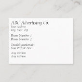 風光明媚なルックアウトマウンテンパストラルランドスケープビスタ 名刺 (裏面)