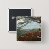 風光明媚なルックアウトマウンテンパストラルランドスケープビスタ 缶バッジ (正面&裏面)