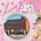 風光明媚なロックポートマサチューセッツの魚のシャックモチーフ#1 ペーパープレート (パーティー)