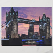 風光明媚なロンドンタワーブリッジスクラップブック紙 (裏面)