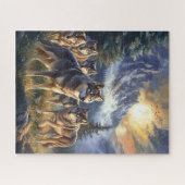 風光明媚なワイルドウルフパックマウンテンパズル ジグソーパズル (横)