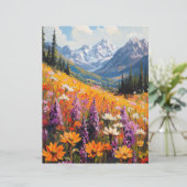 風光明媚なワイルドフラワーズと山のスクラップブック紙 (スタンド正面)