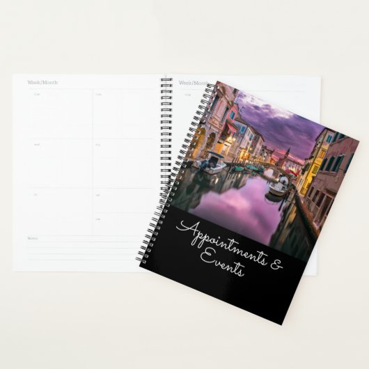 風光明媚なヴェネツィアカナルカスタマイズ プランナー手帳 (ディスプレー)