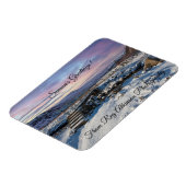 風光明媚な冬のクリスマス写真 マグネット (左側)