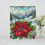 風光明媚な冬のポインセチアステンドグラスのスクラップブック (スタンド正面)