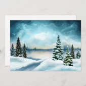 風光明媚な冬のワンダーランド水の色絵画の数 シーズンカード (正面/裏面)