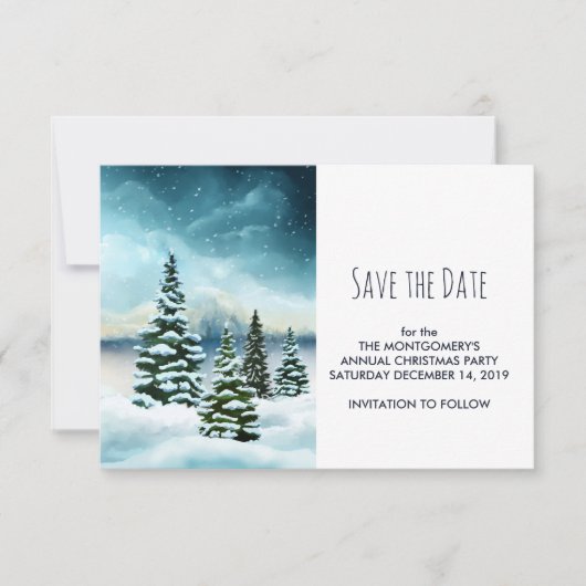 風光明媚な冬のワンダーランド水の色絵画の数 セーブザデート (正面)