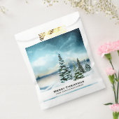 風光明媚な冬のワンダーランド水の色絵画の数 フェイバーバッグ (封をした状態)