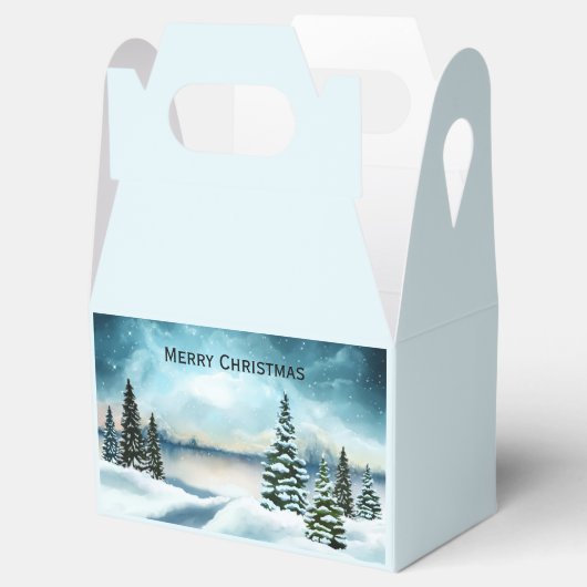 風光明媚な冬のワンダーランド水の色絵画の数 フェイバーボックス (オープン)