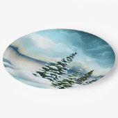 風光明媚な冬のワンダーランド水の色絵画の数 ペーパープレート (アングル)