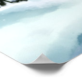 風光明媚な冬のワンダーランド水の色絵画の数 ポスター (角)