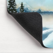 風光明媚な冬のワンダーランド水の色絵画の数 マウスパッド (コーナー)