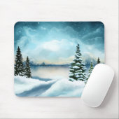 風光明媚な冬のワンダーランド水の色絵画の数 マウスパッド (マウス)