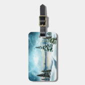 風光明媚な冬のワンダーランド水の色絵画の数 ラゲッジタグ (正面縦)