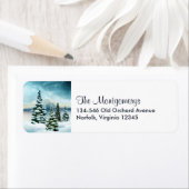 風光明媚な冬のワンダーランド水の色絵画の数 ラベル (インサイチュ)