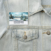 風光明媚な冬のワンダーランド水の色絵画の数 名札 (インサイチュ)