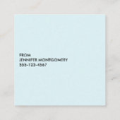 風光明媚な冬の風景クリスマスの水色 スクエア名刺 (裏面)