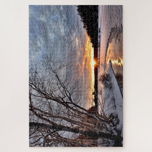 風光明媚な冬の風景パズル ジグソーパズル (縦)