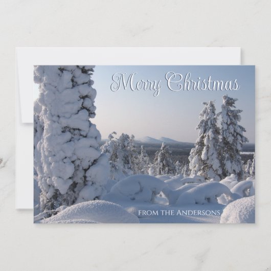 風光明媚な冬の風景メリークリスマス シーズンカード (正面)