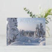 風光明媚な冬の風景メリークリスマス シーズンカード (スタンド正面)