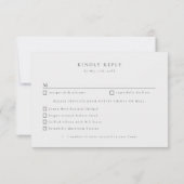 風光明媚な冬の風景結婚の食事の選択肢RSVP 出欠カード (裏面)