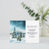 風光明媚な冬ワンダーランドウォーターカラーアートパーティー ポストカード (スタンド正面)