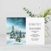 風光明媚な冬ワンダーランドウォーターカラーアートパーティー 招待状 (スタンド正面)
