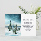 風光明媚な冬ワンダーランドウォーターカラーアートパーティー 招待状 (スタンド正面)