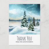 風光明媚な冬ワンダーランド水彩芸術ありがとう ポストカード (正面)