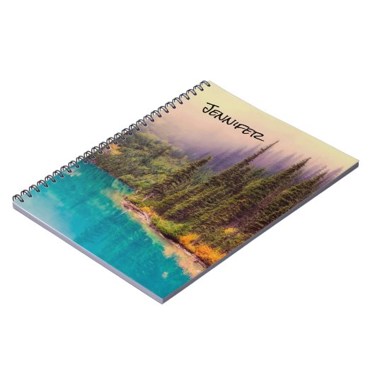 風光明媚な北部の風景素朴パーソナライズされた ノートブック (左側)