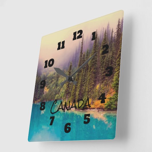 風光明媚な北部景観カ素朴ナダ スクエア壁時計 (傾斜)