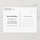 風光明媚な国の山と湖の日付を保存 インビテーションポストカード (裏面)