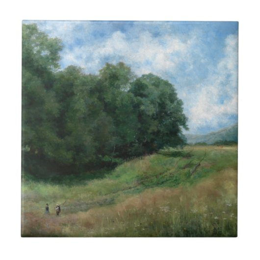 風光明媚な国側のパス – ヴィンテージ景観デザイン タイル (正面)