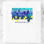 風光明媚な地球水中競技地球海ワールドアートステッカー 長方形シール (バッグ)