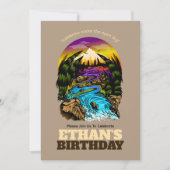 風光明媚な屋外誕生祝い 招待状 (正面)