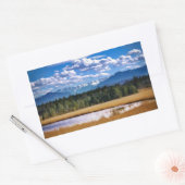 風光明媚な山々アルパインランドスケープ 長方形シール (封筒)